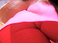 Real upskirt that was filmed on the city street in a close up. The video shows a very close upskirt view of the hot girls ass